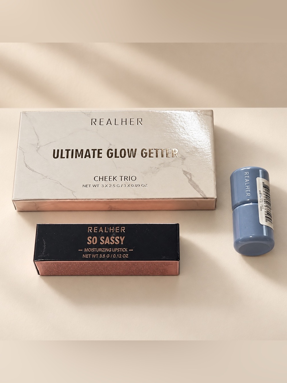 RealHer Bundle Ultimate Glow Getter Cheek Trio, Lipstick